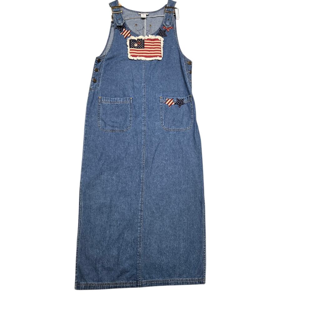 HAIK'S Womens Stars & Stripes Blue Denim Romper Dress Size M